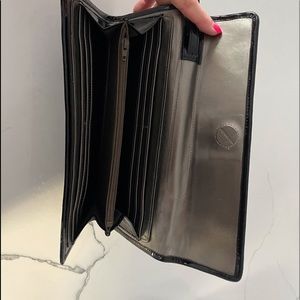 Saks fifth Ave patent quilted clutch